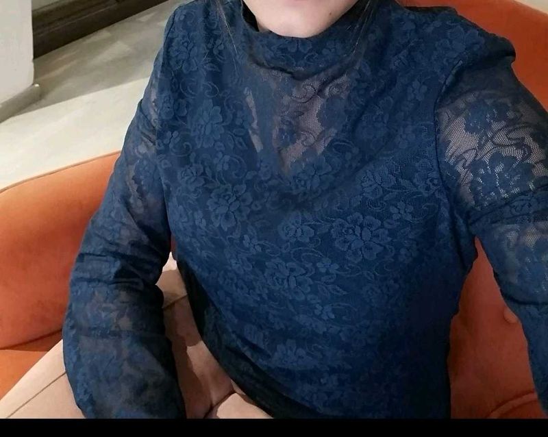 Navy blue Lace top