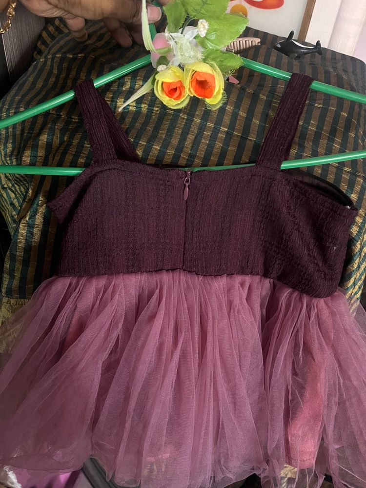 Beautiful Maroon &amp; Pink frock