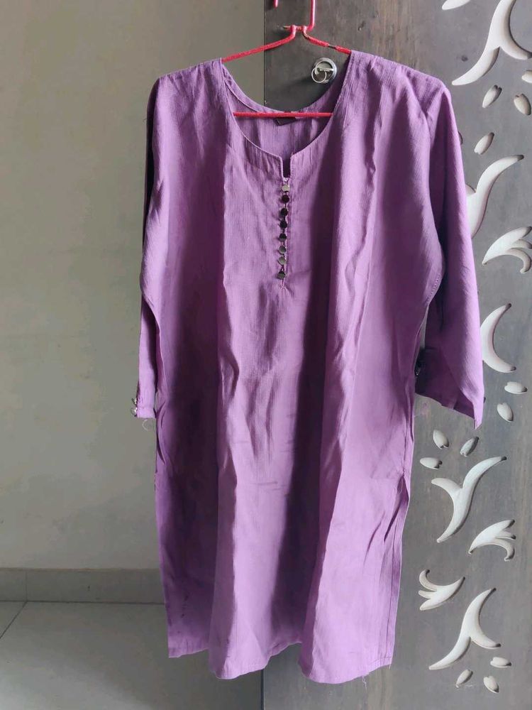 Purple Cotton Kurta