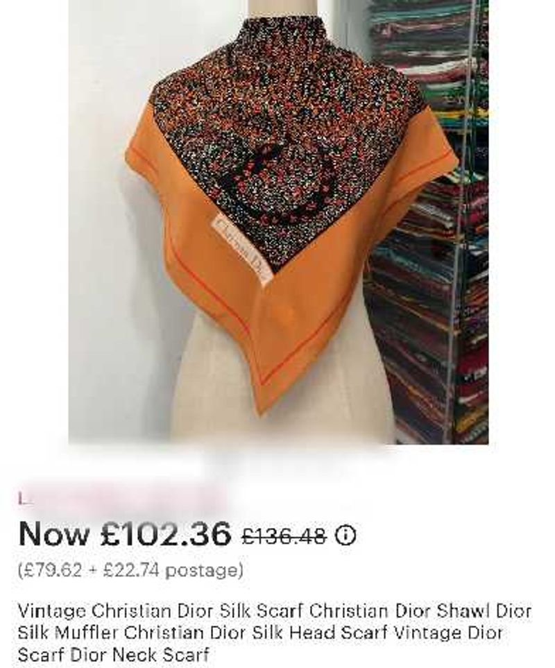 Vintage Christian Dior Silk Scarf