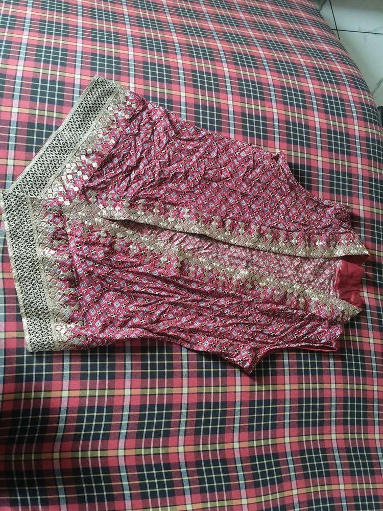 Elegant Red &amp; Gold Embroidered Jacket