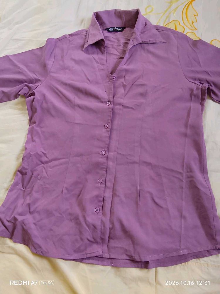 Lilac Button-Up Shirt