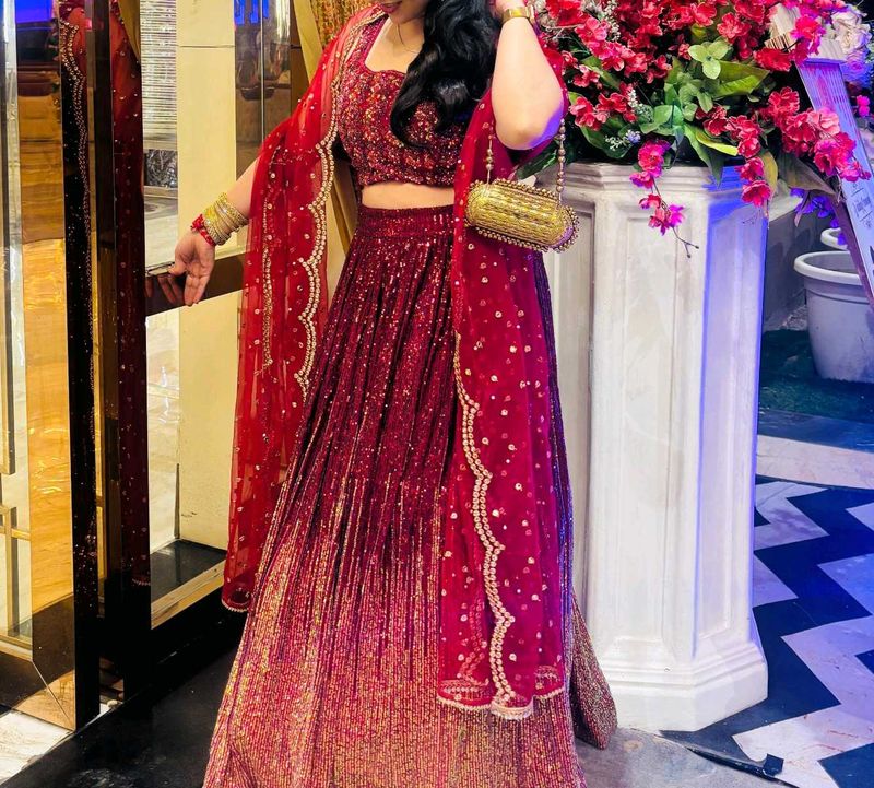 Sequins Embellished Lehenga With Hand_work choli