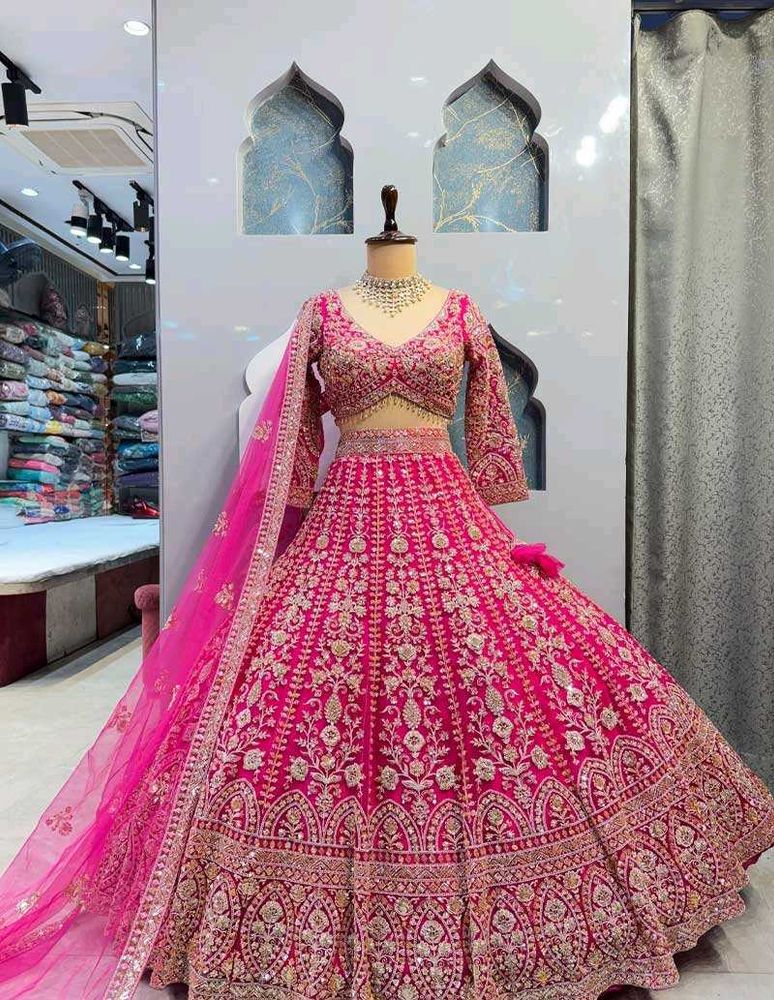 Stunning Pink Embroidered Lehenga Choli