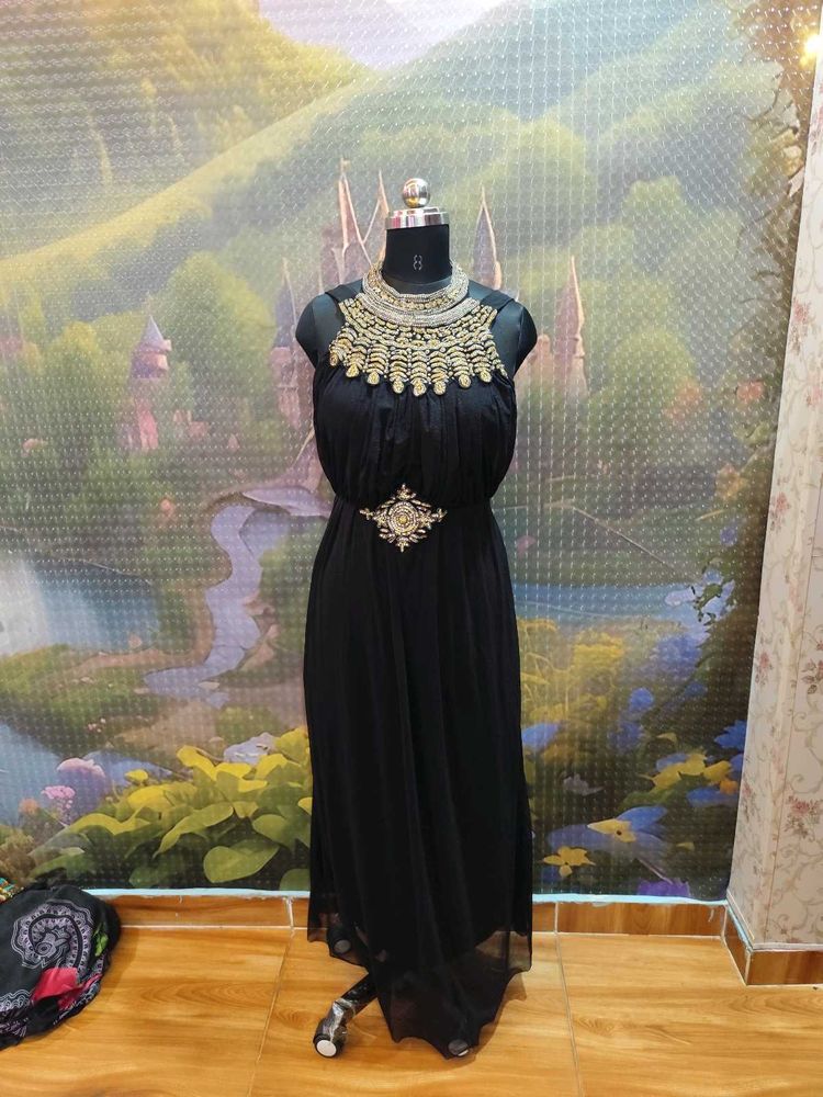 Elegant Black Embellished Gown
