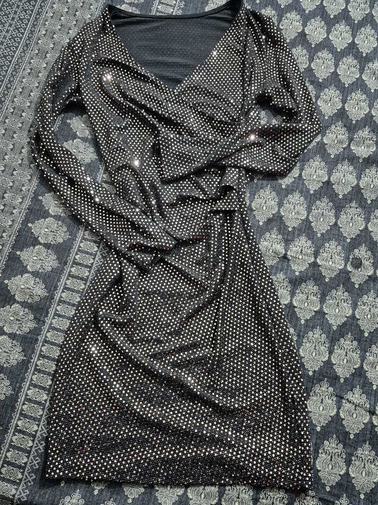 Sparkly Black Mini Dress