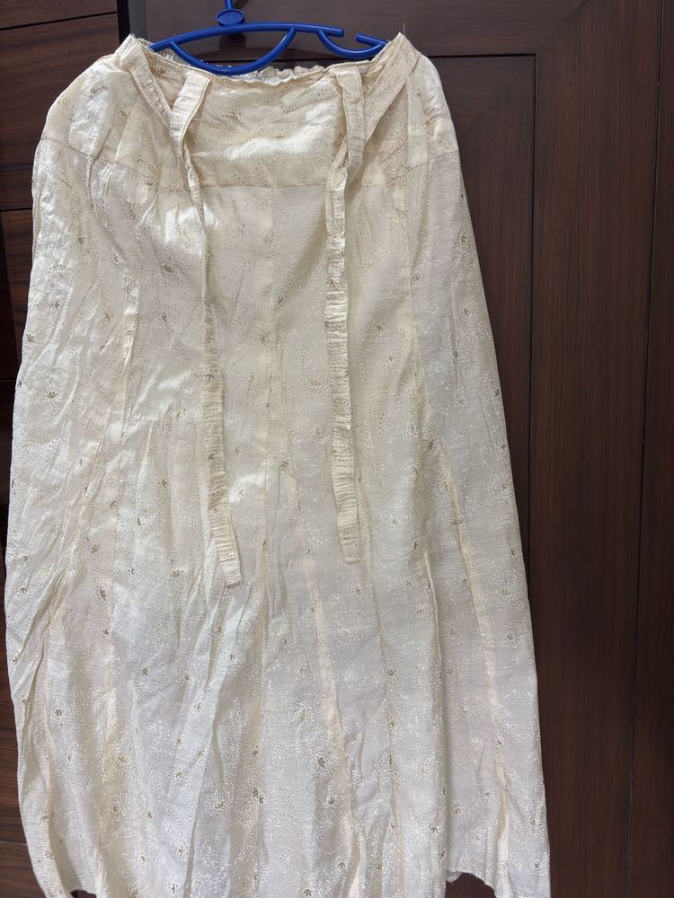 Elegant Cream Ethnic Skirt