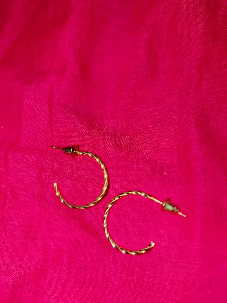 Gold Twisted Hoop Earrings