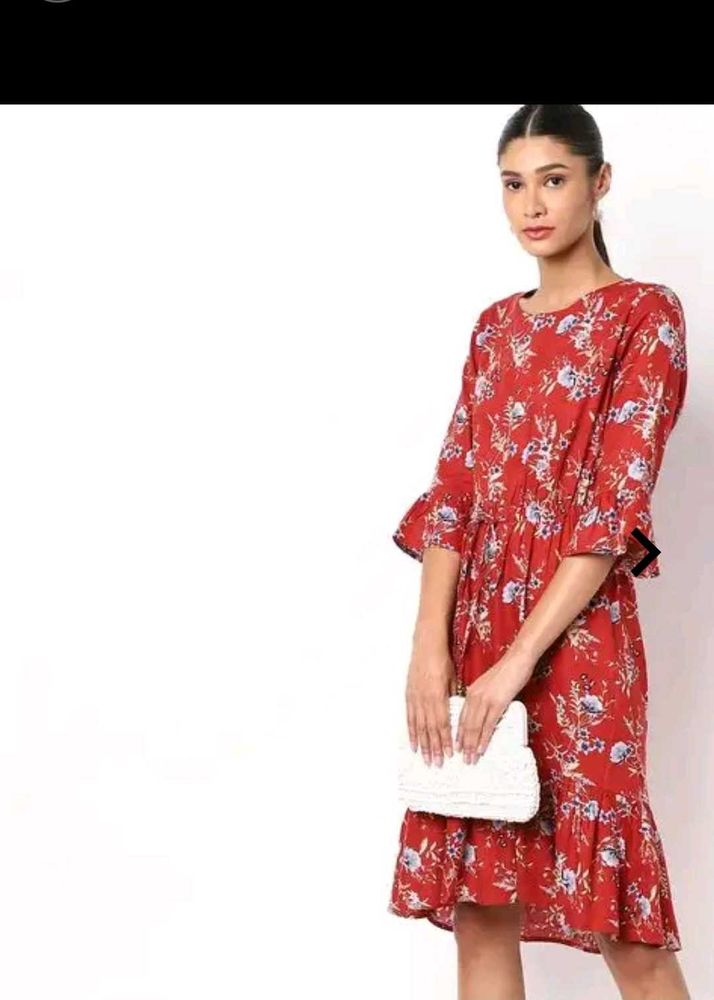 Chic Floral Print Midi Dress