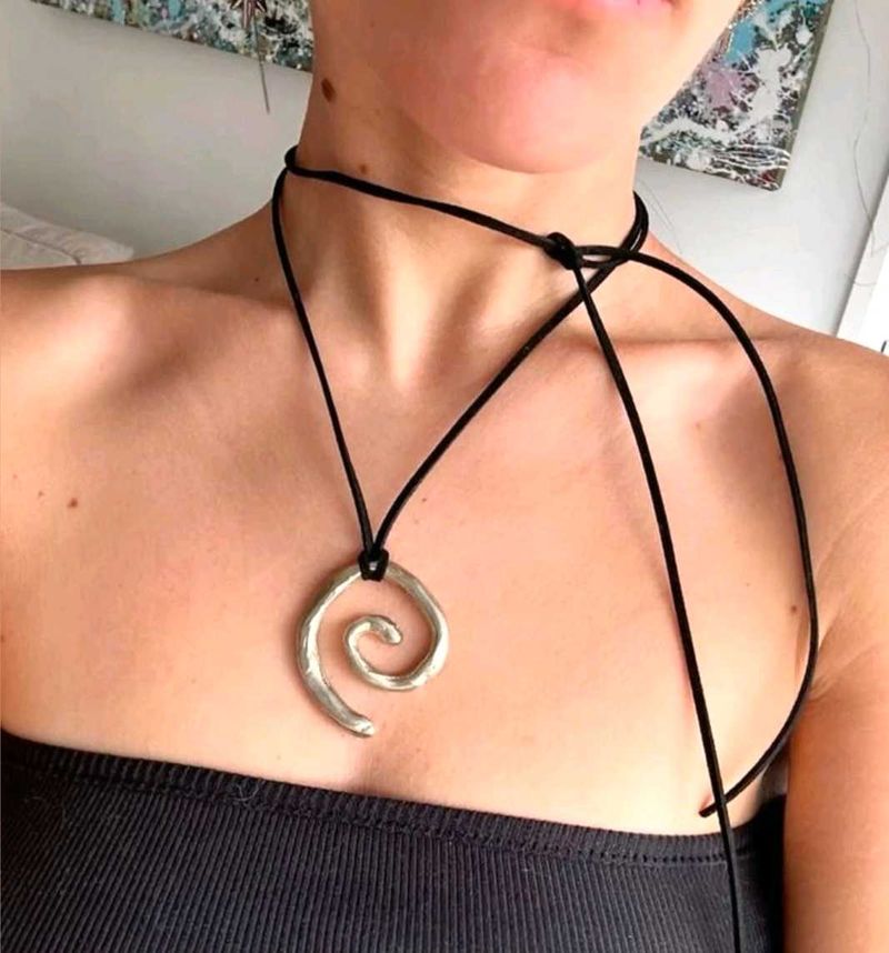 Silver Spiral Pendant Necklace