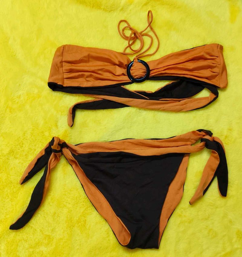 Bikini Set - Orange &amp; Black