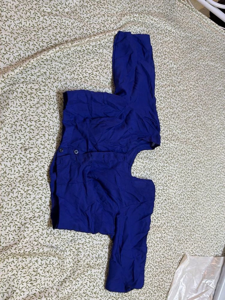 Royal Blue Cotton Blouse