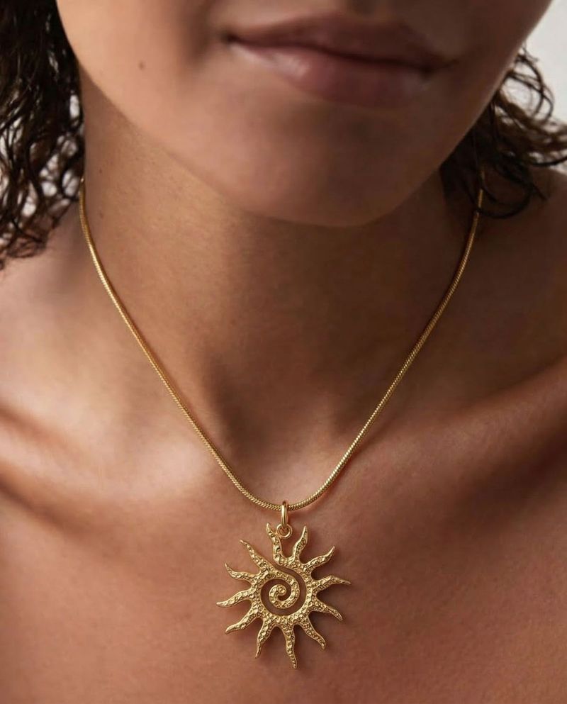 Boho Sun 18K Gold Plated Anti Tarnish Necklace