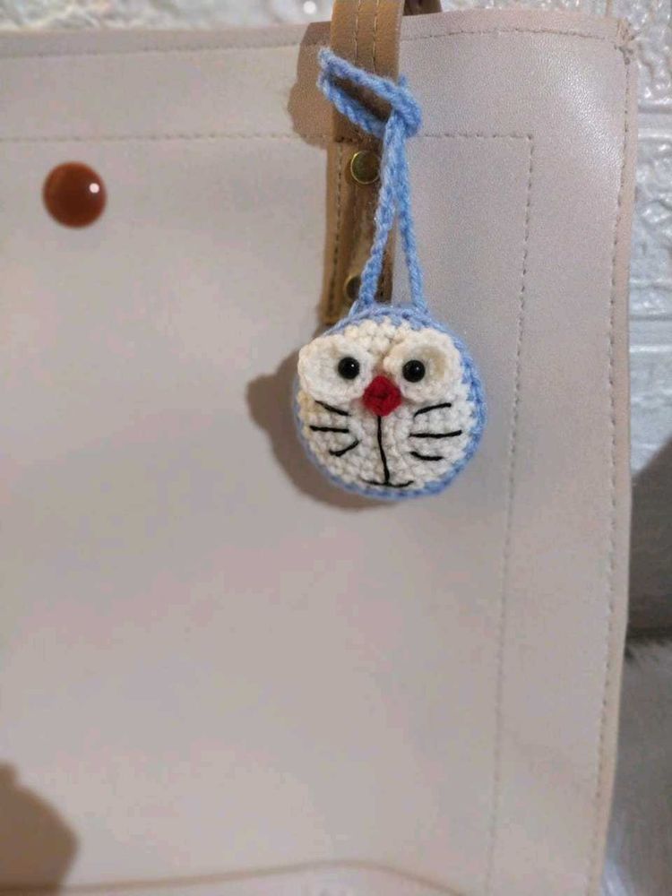 Crocheted Doraemon bag Charm