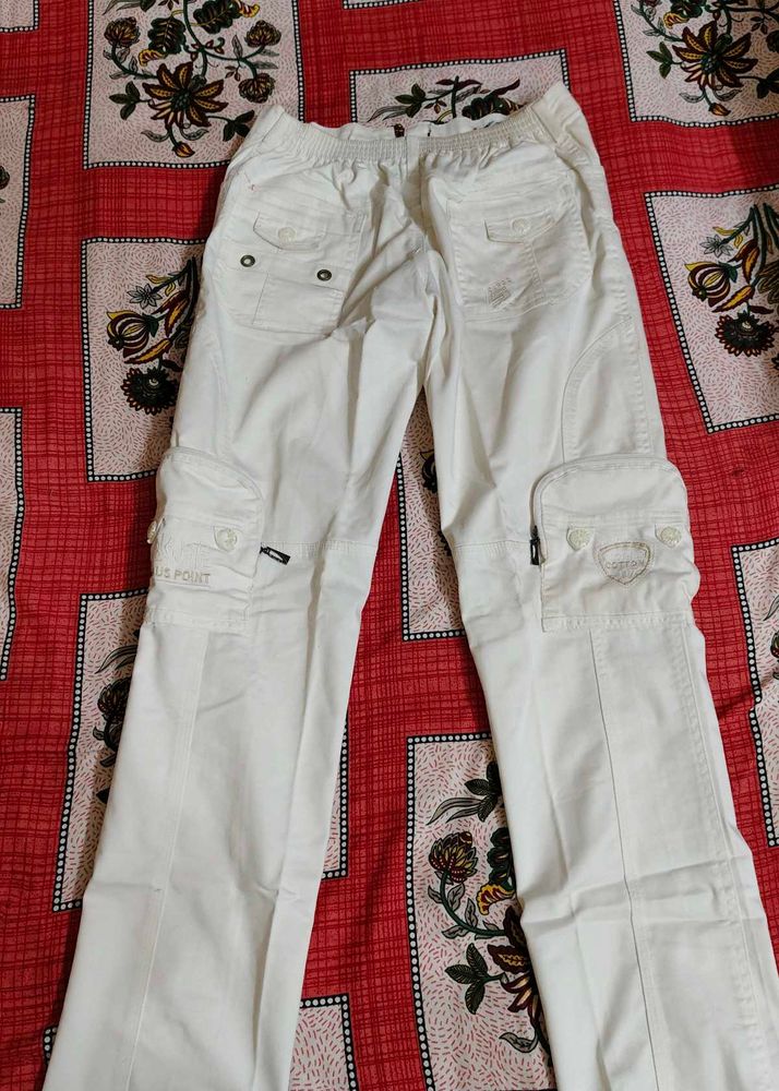 Stylish White Cargo Pants