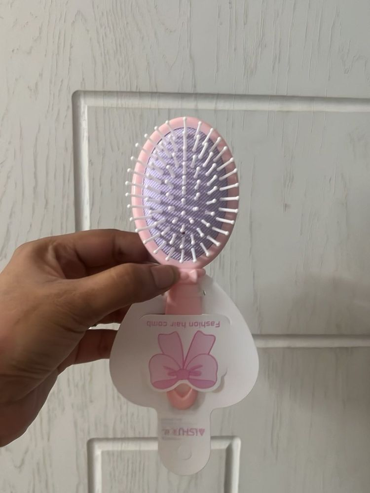 🦄3 - Cute Pink Folding Hair Comb , Brush , Mirror
