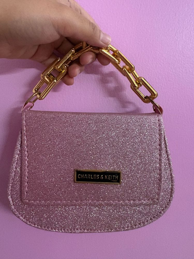 Sparkly Pink Chain Handbag