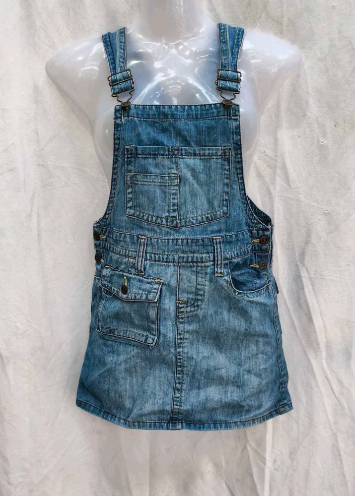 14712. Denim Overall Mini Dress