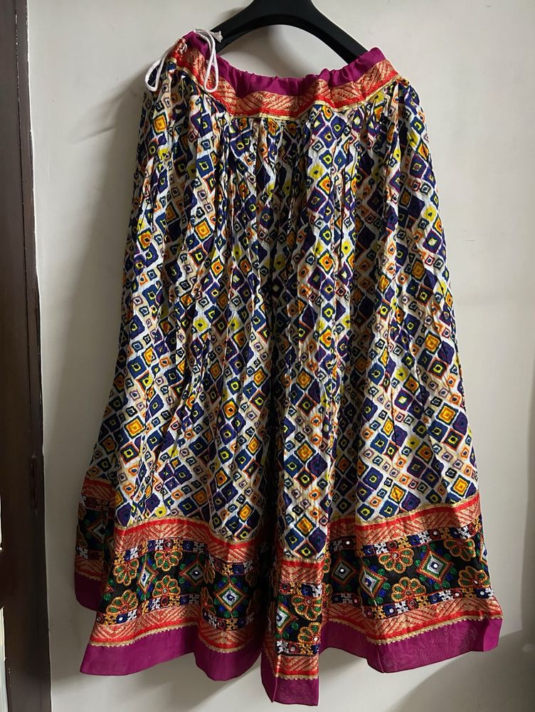 Vibrant Geometric Print Ethnic Skirt