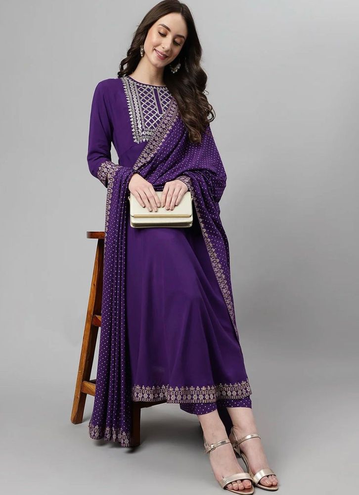 Elegant Purple Kurta Set with Dupatta