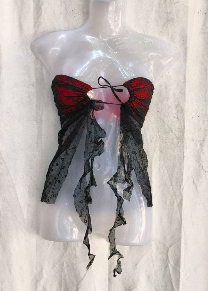 Gothic Red &amp; Black Corset Top