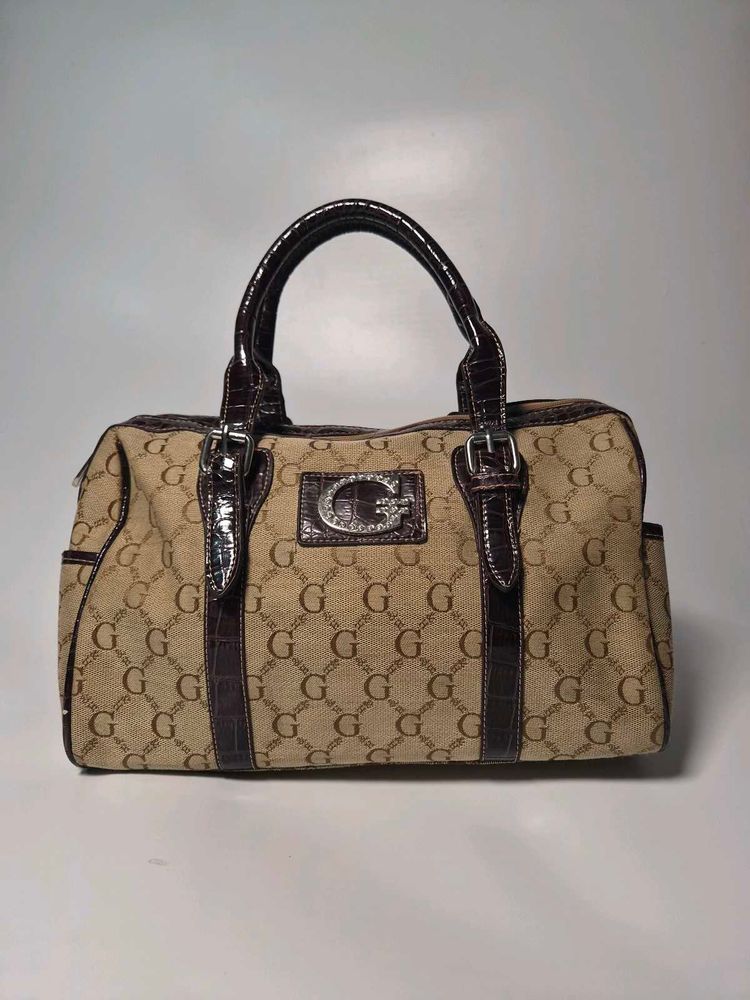 Y2K Guess inspired Monogram Barrel Bag