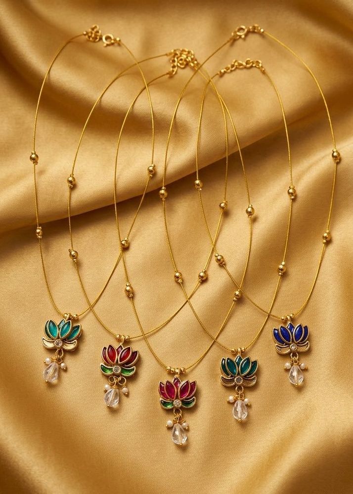 Exquisite Lotus Pendant Necklaces (Set of 5)