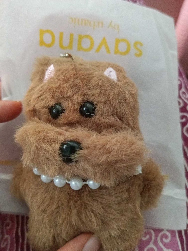 Cute Plush Dog Keychain