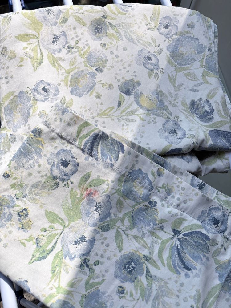 single bed blue white floral bedsheet set