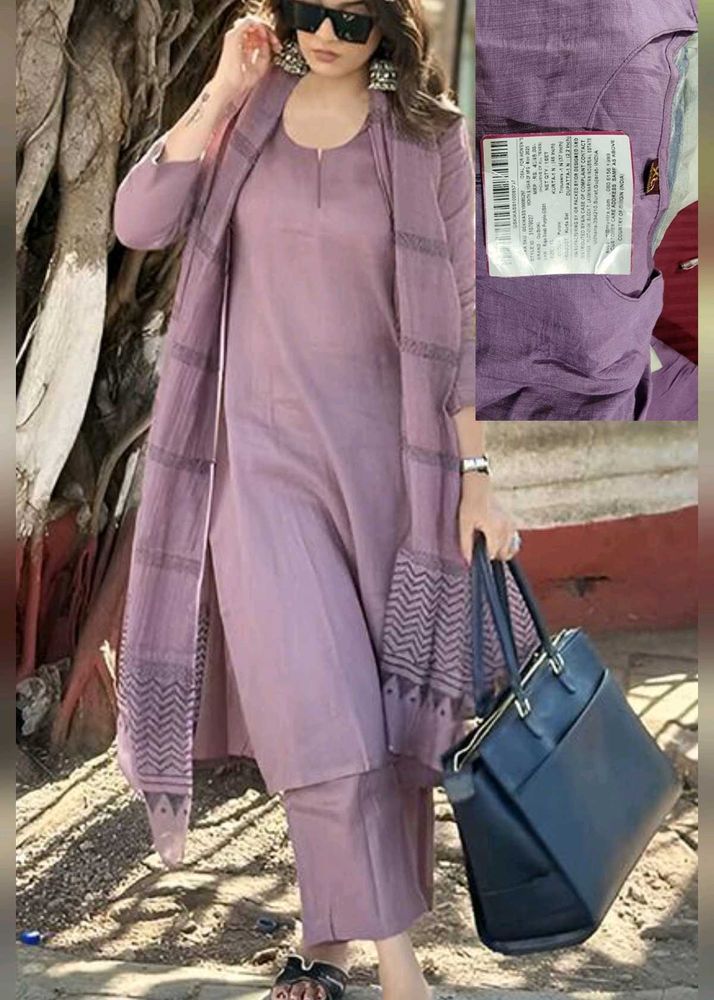 lavender kurti set with tag