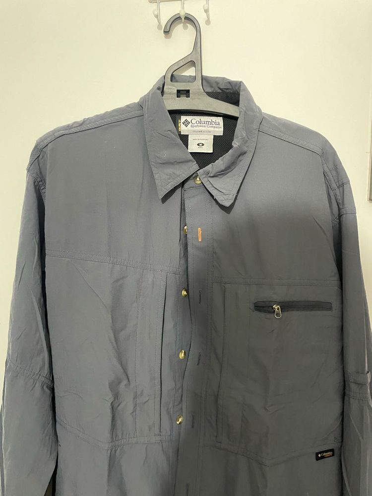 Columbia Men's Grey Long Sleeve Shirt