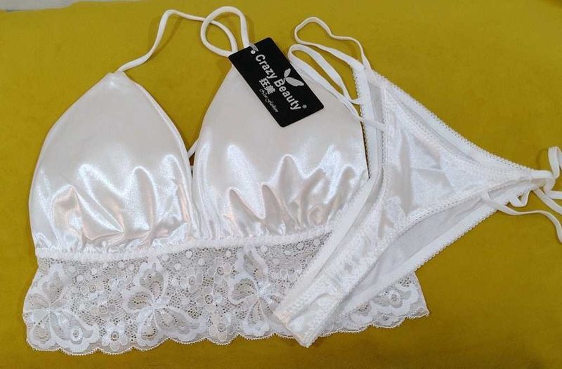 272 -- lace satin bikini 👙 set