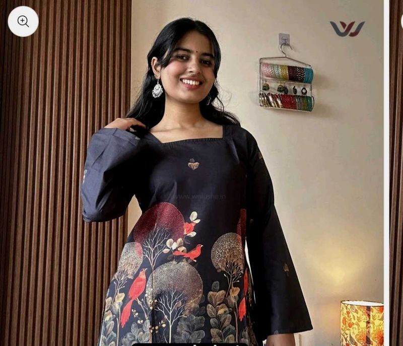 Black Bell Sleeve Corset Kurti