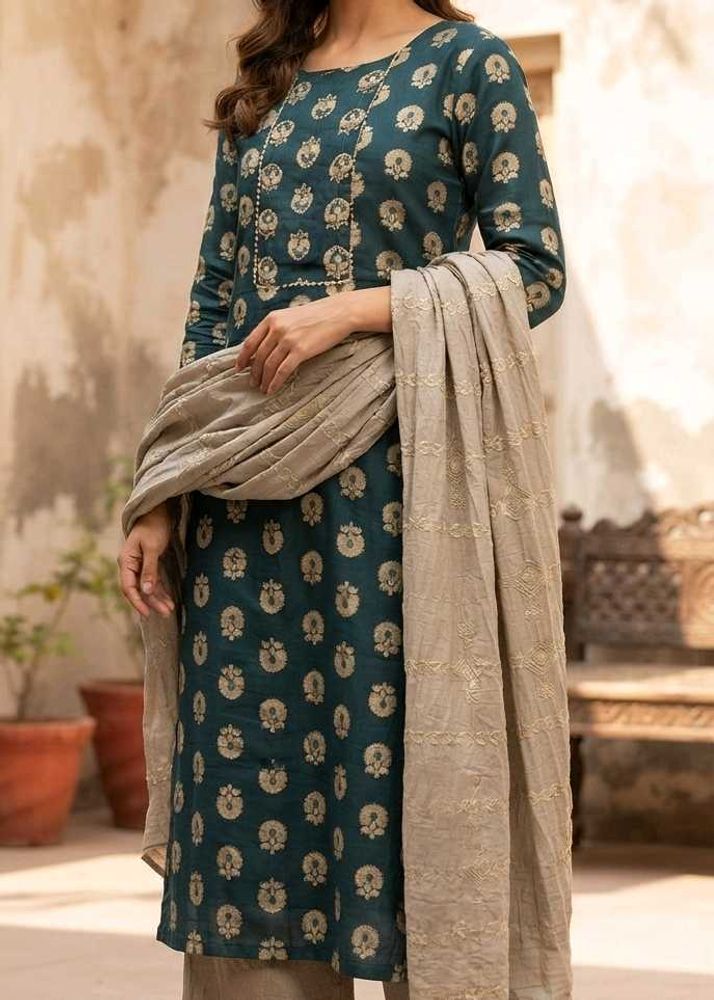 Elegant Teal Kurta Set with Dupatta