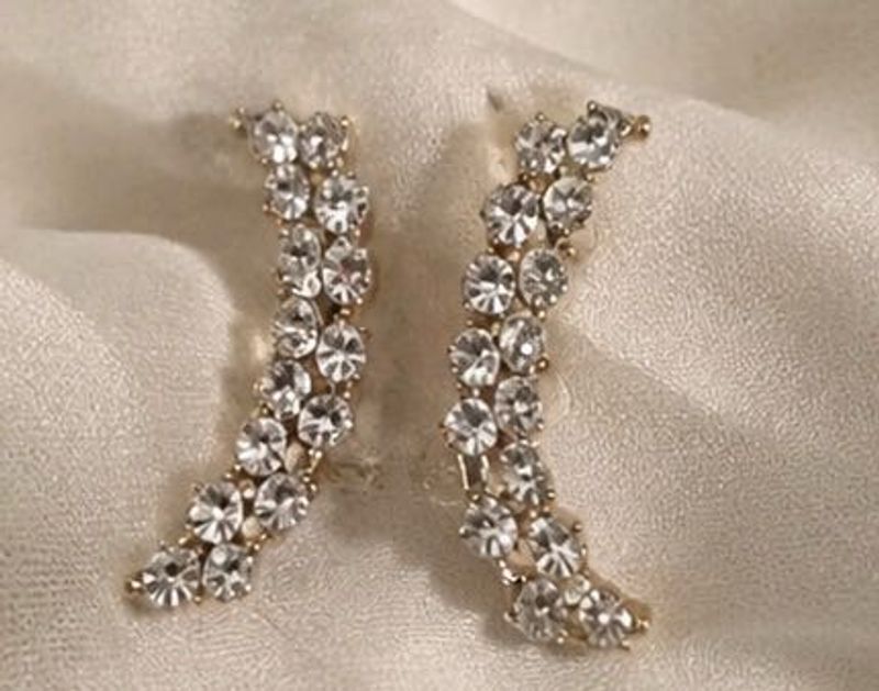 Sparkling Crystal Ear Climbers