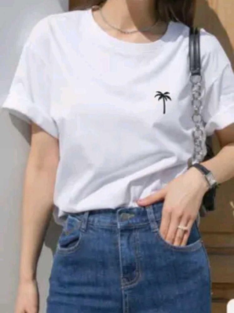 White Palm Tree Graphic T-Shirt