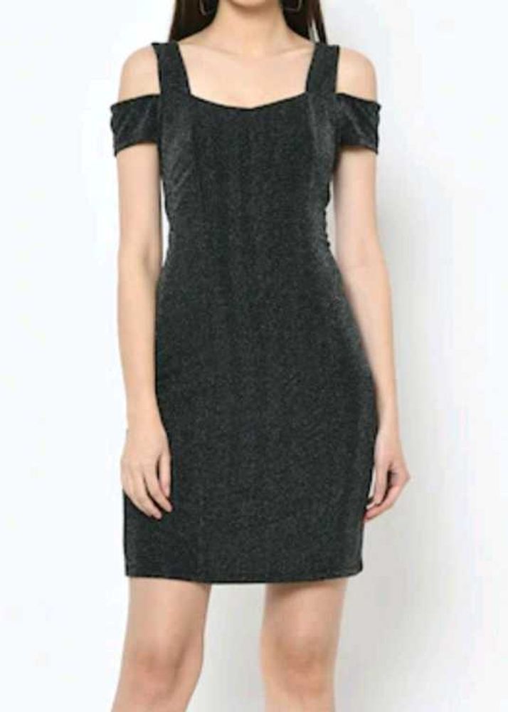 UNUSED Sparkly Cold Shoulder Bodycon Dress