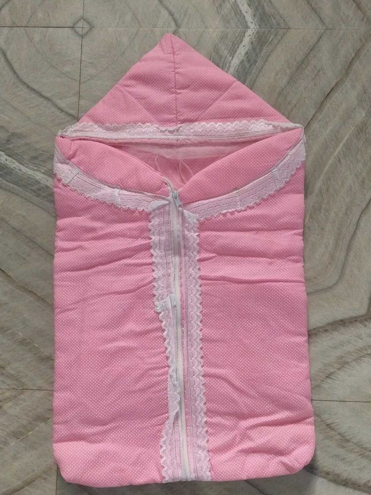 Baby Pink Polka Dot Swaddle Sack