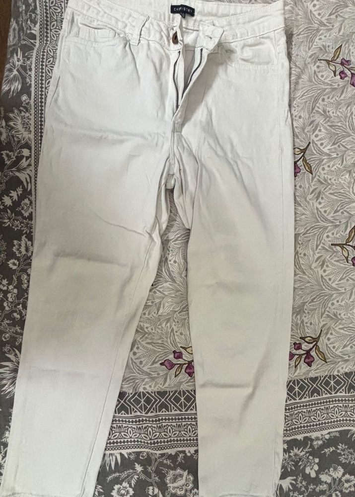 White Straight Leg Jeans