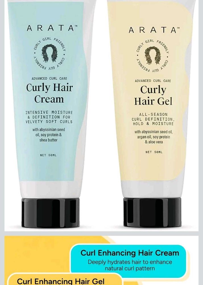 Arata Curly Hair Cream &amp; Gel Duo