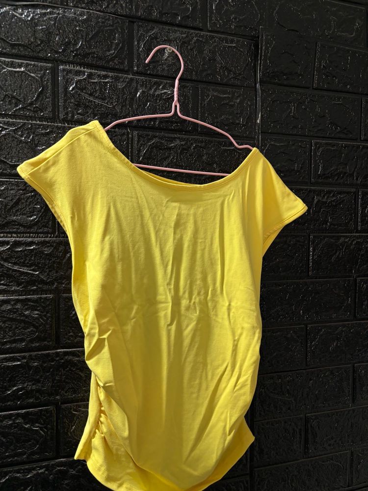 Bright Yellow Casual Top