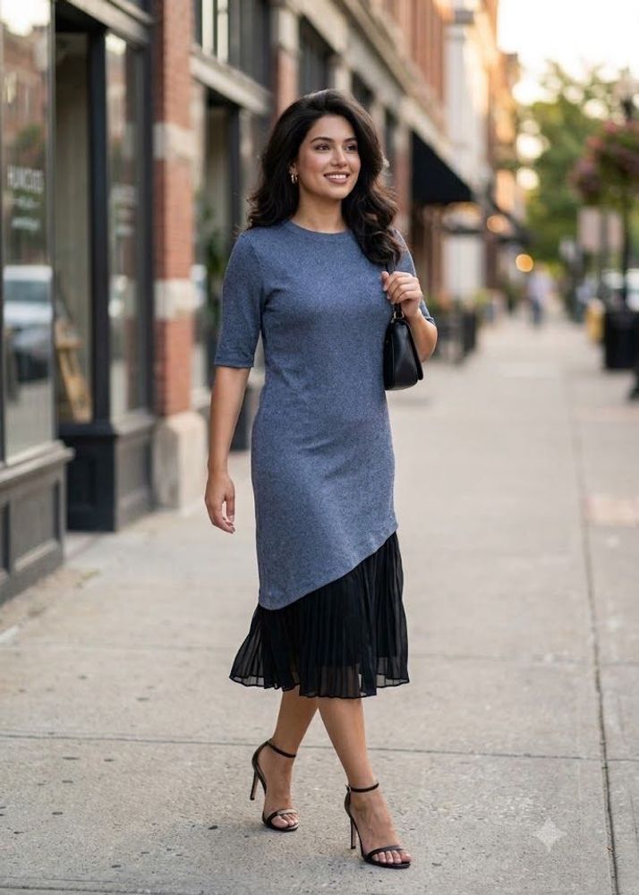 Chic Pleated Hem Dress