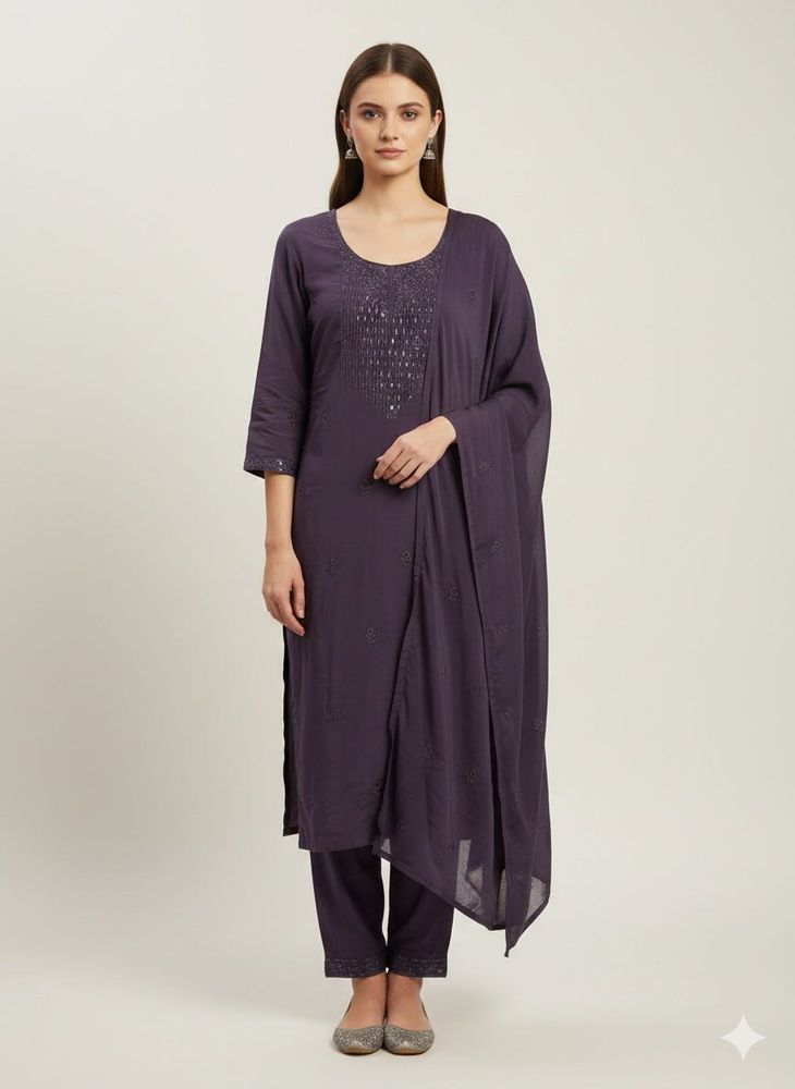 Elegant Purple Kurta Set with Dupatta
