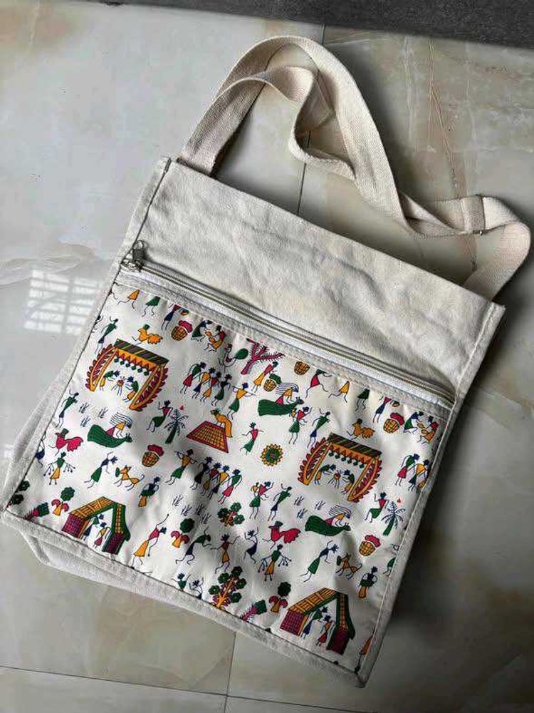 Tote Bag with Folk Art Print