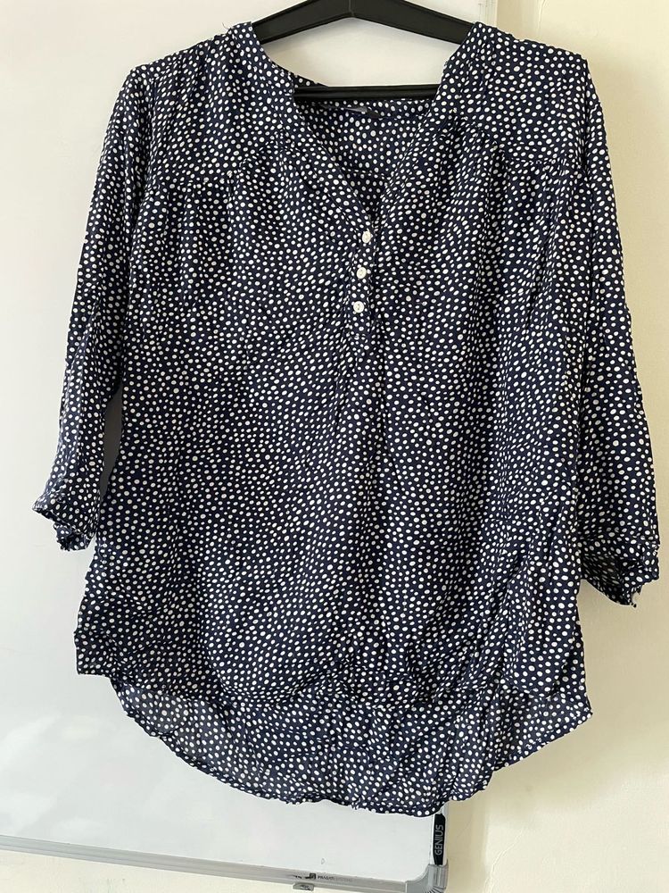 Navy Blue Dotted top
