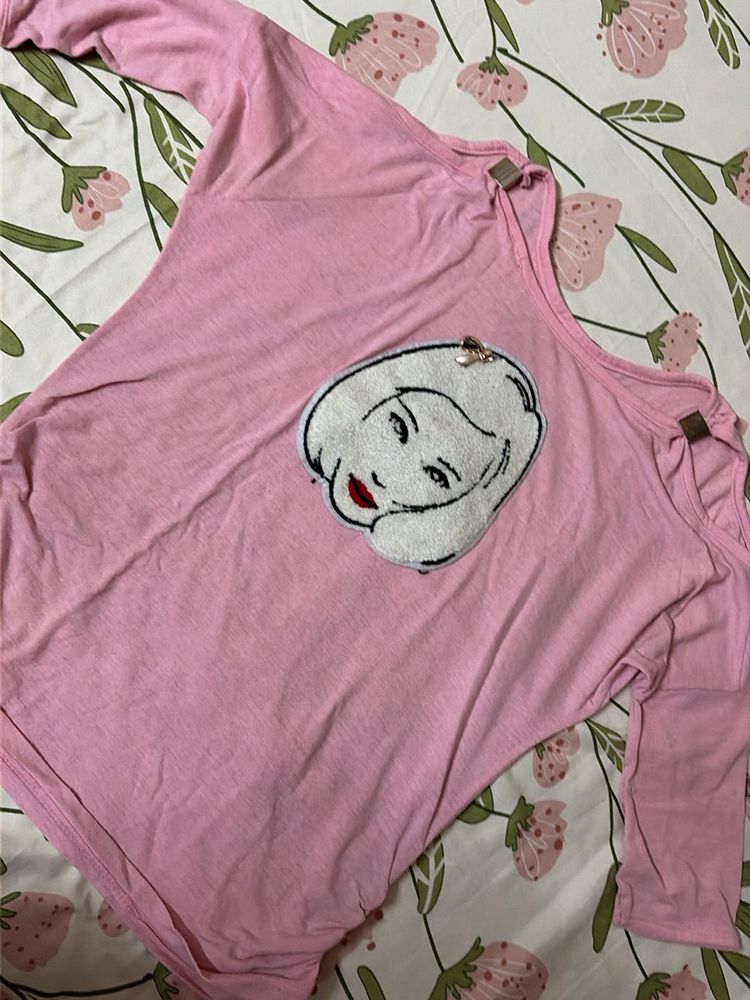 Pink Graphic Print Top