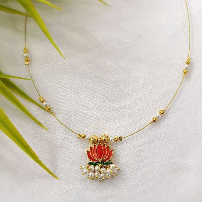 Elegant Lotus Pendant Necklace