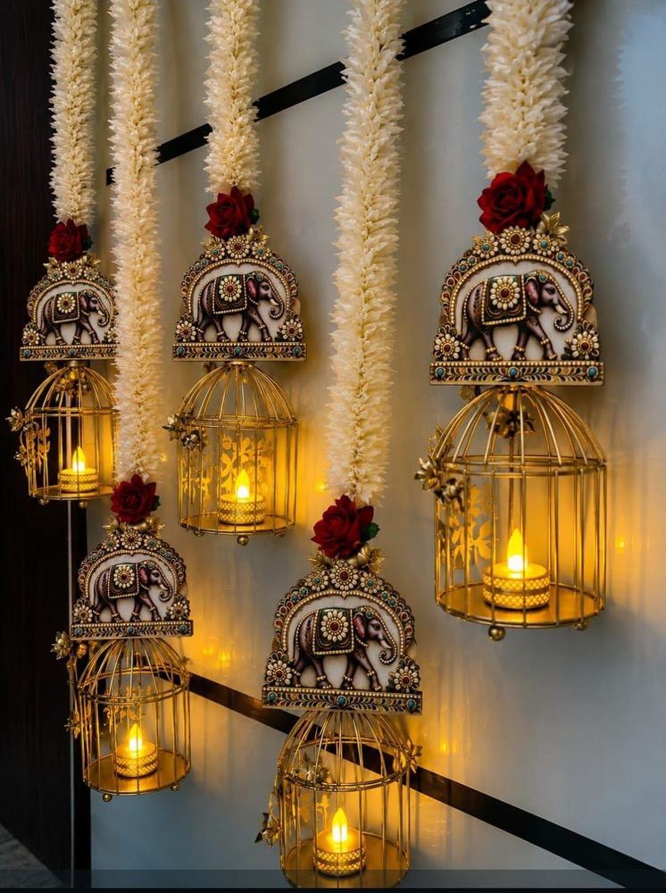 Decorative Elephant &amp; Lantern Wall Hangings