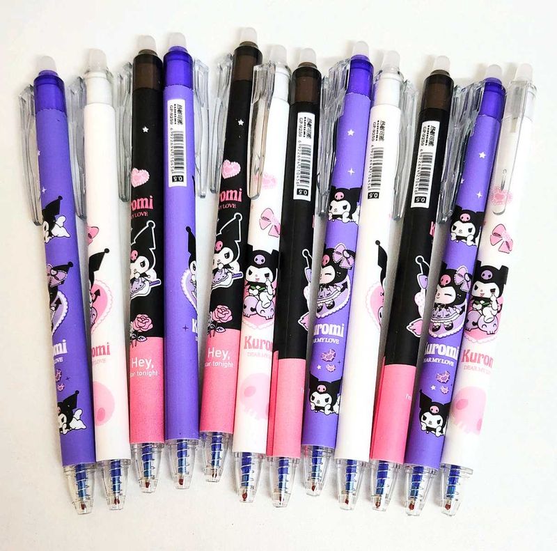 Set of 12 Sanrio Kuromi Erasable Pens
