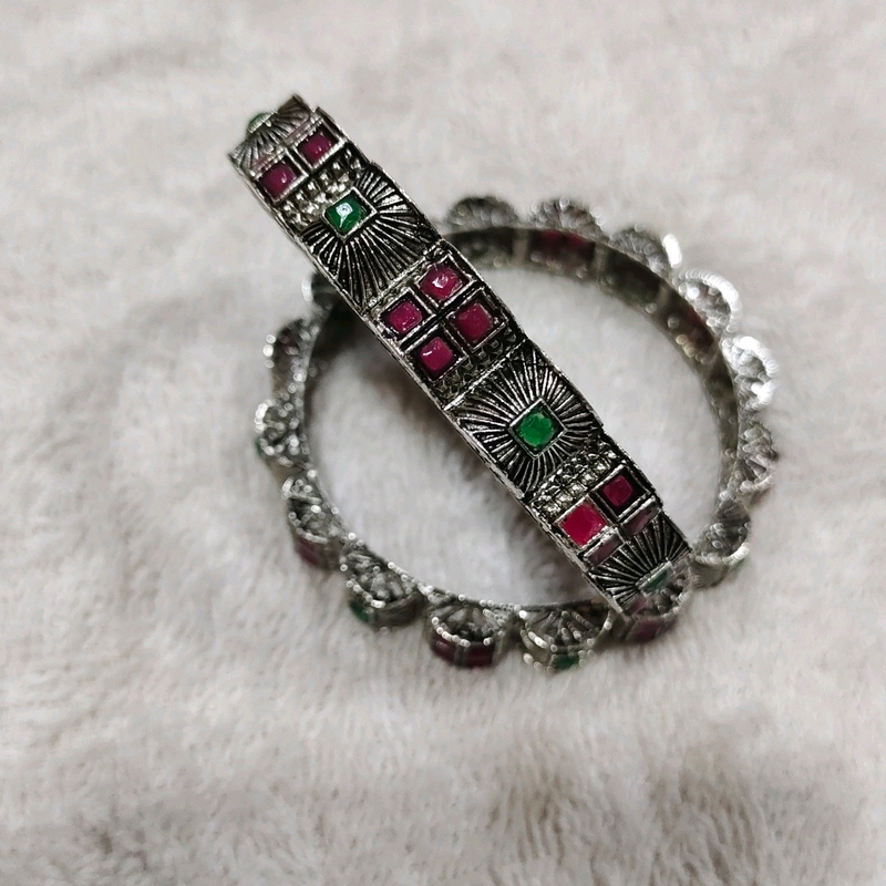 Silver replica bangles